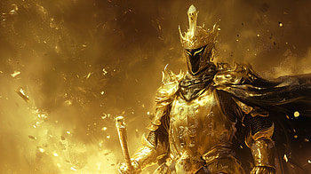 Golden King, king, knight, armor, fantasy, warrior, fantasy warrior HD wallpaper