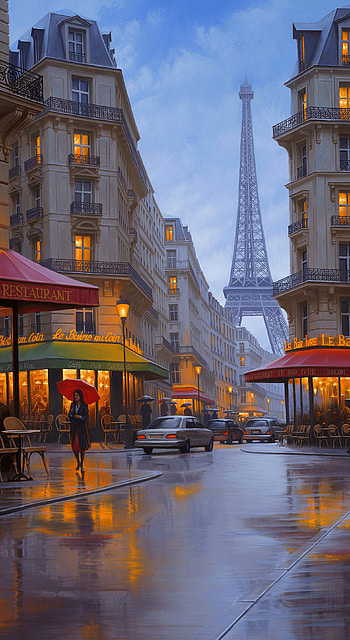 Paris, Rain HD phone wallpaper