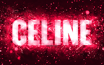 Happy Birtay Celine, , pink neon lights, Celine name, creative, Celine Happy Birtay, Celine Birtay, popular american female names, with Celine name, Celine HD wallpaper