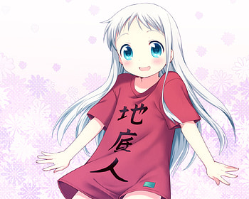 Honma Meiko, ano hi mito hana no namae wo bokutachi wa mada shiranai, cute, beautiful, long hair, beauty, anime girl, mani, white hair, aqua eyes, blushing, blush, loli HD wallpaper