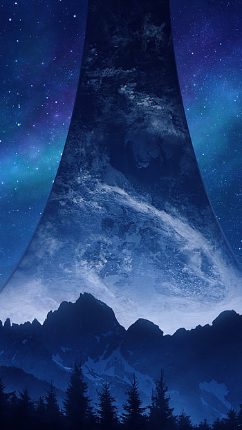 Halo, Blue Theme, Background HD phone wallpaper