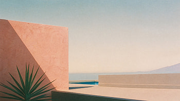 Sunlit Mediterranean Terrace — Seaside, Pool, Ocean, Architecture HD wallpaper