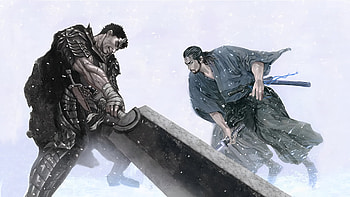 Berserk x Vagabond Crossover, Anime, crossover, Vagabond (Manga), Berserk, Miyamoto Musashi (Vagabond) HD wallpaper