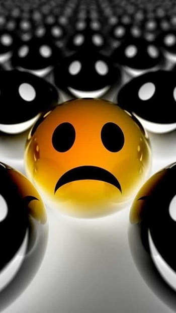 Sad Smile, Sad, Emoji Balls HD phone wallpaper