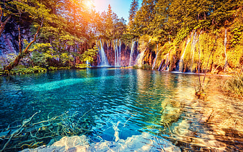 Croatia, waterfalls, Plitvice Lakes National Park, croatian landmarks, beautiful nature, autumn, R, Croatian landmarks, Croatian nature, Europe HD wallpaper