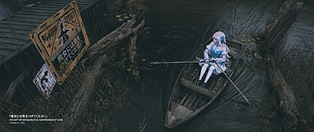 Anime Quad — Moonlit Boatgirl in the Swamp, Anime HD wallpaper