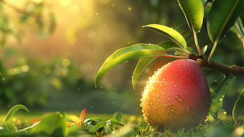 Delicious Mango Fruit, food, fruit, mango, leaf HD wallpaper