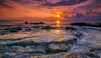 Ocean Sunset, Water, Nature, Sunset, Ocean HD wallpaper