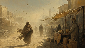Dust & Dusk: Street Market, Sandstorm HD wallpaper