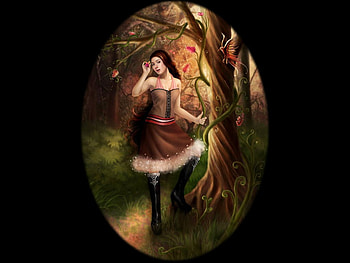 Fantasy, girl, woods, female HD wallpaper