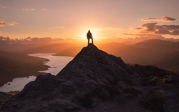 dom, Nature, Mountain, Vertex, Top, Silhouette, Human, Person, Conquest, Victory HD wallpaper