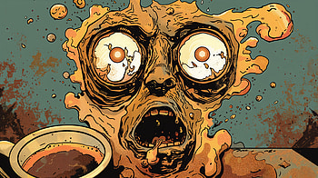 Artistic Coffee Chaos - Ultra, artistic, coffee, zombie, horror, illustration HD wallpaper