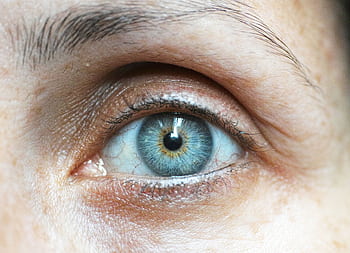 Detailed close-up of a woman's blue eye revealing intricate details. HD wallpaper