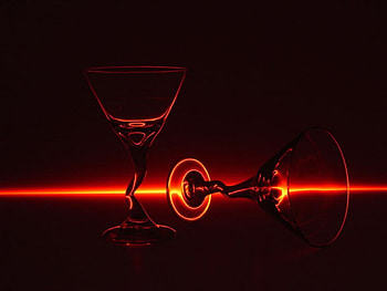 The Party's Over, warped, party, black, abstract, light, red, glasses, sunrise HD wallpaper