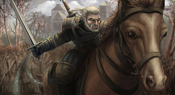 Witcher On Horse , witcher, artwork, artist, artstation HD wallpaper