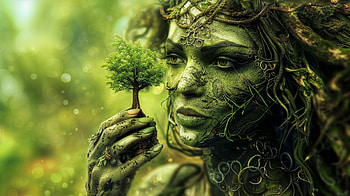 Fantasy Druid Priestess, fantasy, druid, priestess, nature, goddess HD wallpaper