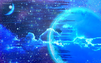 CLOUD OVER MY PLANET, blue, clouds, planets, stars HD wallpaper