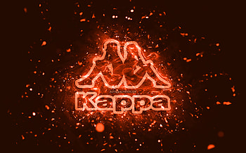Kappa orange logo, , orange neon lights, creative, orange abstract background, Kappa logo, brands, Kappa HD wallpaper
