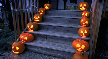 Holidays, Halloween, Pumpkin, Holiday, Stairs, Ladder, Porch HD wallpaper