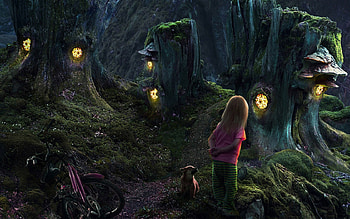 Fantasy Forest, woods, fantasy, forest, house HD wallpaper