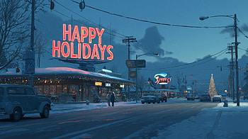 Happy Holidays — Winter Cityscape Christmas, Happy Holidays, Christmas HD wallpaper