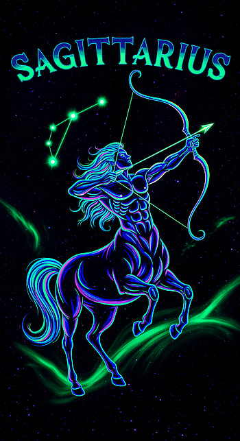 Sagittarius: Neon Centaur Archer , archer, zodiac HD phone wallpaper