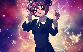 Nana, elfen lied, anime, blue dress, short pink hair HD wallpaper