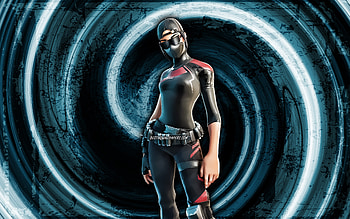 Scarlet Commander, blue grunge background, Fortnite, vortex, Fortnite characters, Scarlet Commander Skin, Fortnite Battle Royale, Scarlet Commander Fortnite HD wallpaper