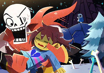 Undertale Legends: Sans, Papyrus & Frisk in Stunning Ultra, Sans (Undertale), Papyrus (Undertale), Frisk (Undertale), video game, Undertale HD wallpaper