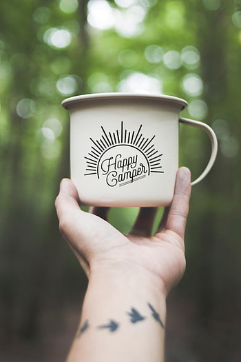 Words, Hand, Cup, Inscription, Camping, Campsite, Mug HD phone wallpaper