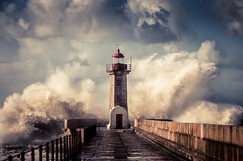 Storm, Lighthouses HD wallpaper