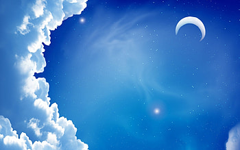 Sky, Stars, Clouds, Moon HD wallpaper