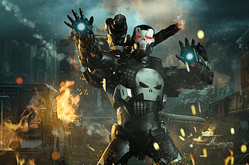 War Machine Punisher , war-machine, punisher, superheroes, artist, artwork, digital-art, behance HD wallpaper