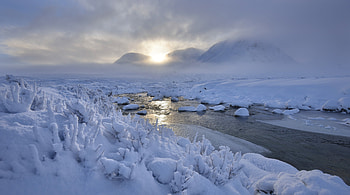 Nature, Rivers, Ice, Snow, Dawn HD wallpaper