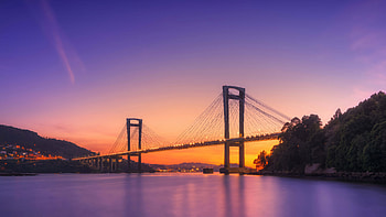 Ria De Vigo, bridge, spain, world, nature, graphy HD wallpaper