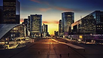 Arc de Triomphe, Paris by night, Stunning city skyline, Historic monument HD wallpaper