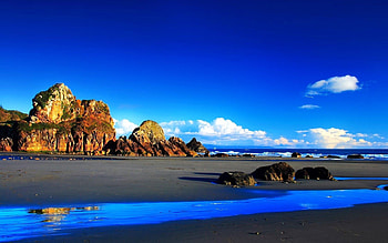 Landscape, Sky, Mountains, Sea, Clouds HD wallpaper
