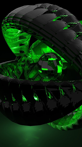Black And Green, Black, Abstract HD phone wallpaper