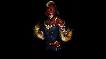 Artwork, Captain Marvel HD wallpaper