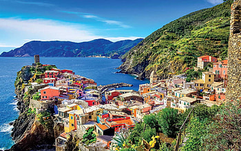 Cinque Terre, Italy, hills, coast, sea, trees, mediterranean, village HD wallpaper