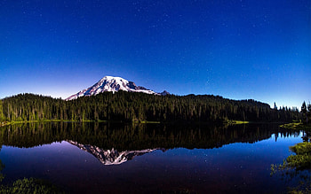 Nature, Sky, Mountains, Reflection, Shine, Light HD wallpaper