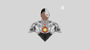Cyborg Minimalism , cyborg, superheroes, minimalism, deviantart HD wallpaper