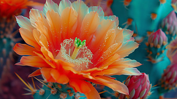 Vibrant Prickly Pear Cactus Flower, Cactus Flower, prickly pear cactus, orange flower, close-up, desert plant HD wallpaper
