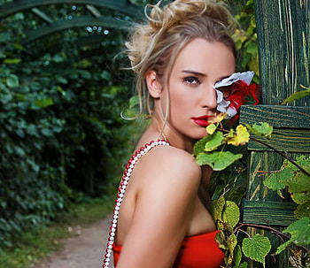 Beauty, sexy, girl, model, red HD wallpaper