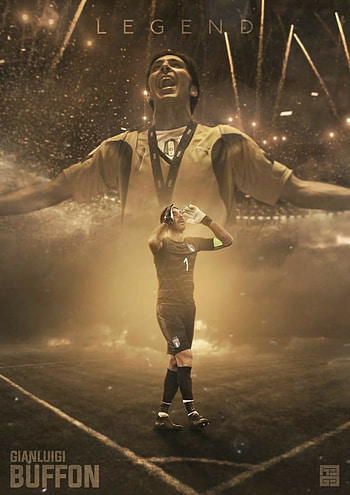 Buffon, standing, graph, legend, juventus HD phone wallpaper