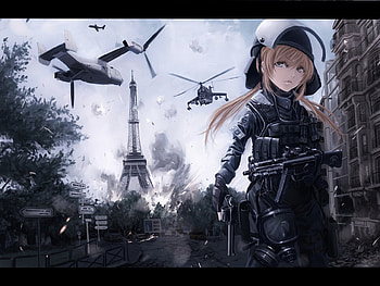 anime, terabyte, weapon, game, tagme, call of duty, girl, gun HD wallpaper