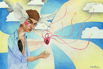 Art, Heart, Imagination, Angel, Strings HD wallpaper