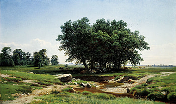 Nature, Trees, Grass, Sky, Art, Miscellanea, Miscellaneous, Painting HD wallpaper