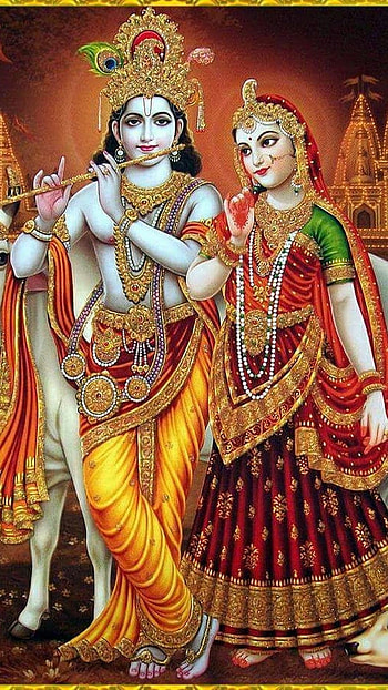 Radha Krishna , Temple Background, temple, background HD phone wallpaper
