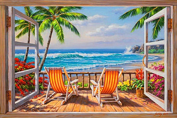 Sea View, Beach, Sailing, Colorful, Shore, Painting HD wallpaper